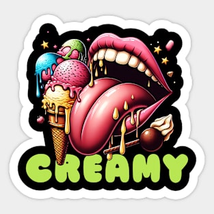 Creamy Ice Cream Tounge Sticker